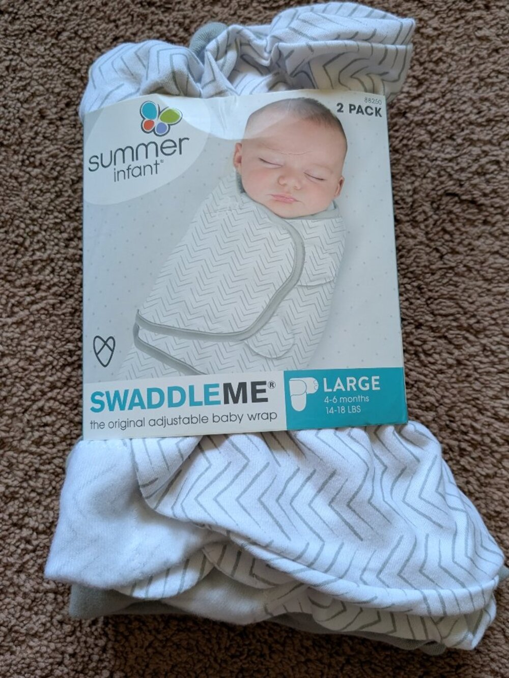 2 Summer Infant Swaddle me Wrap Sacks large 4-6 months 14-18 pounds